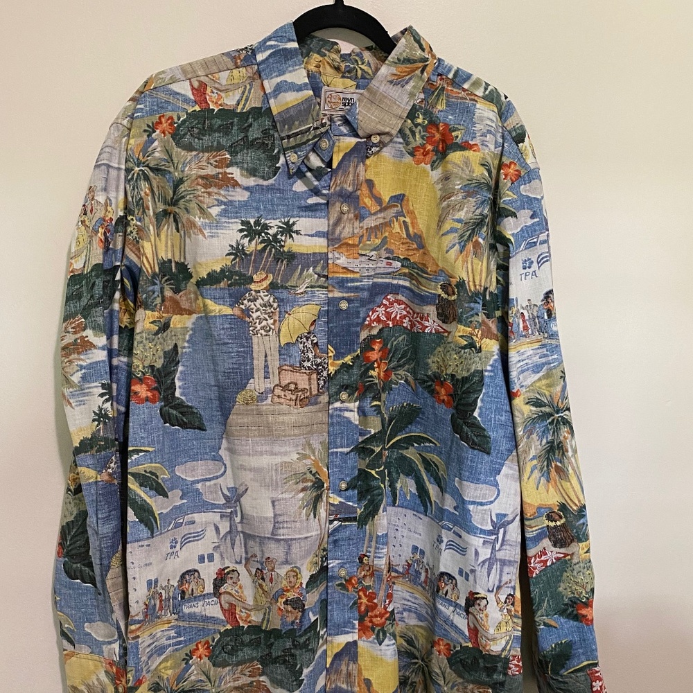 REYN SPOONER Long-Sleeve Vintage Hawaiian Shirt